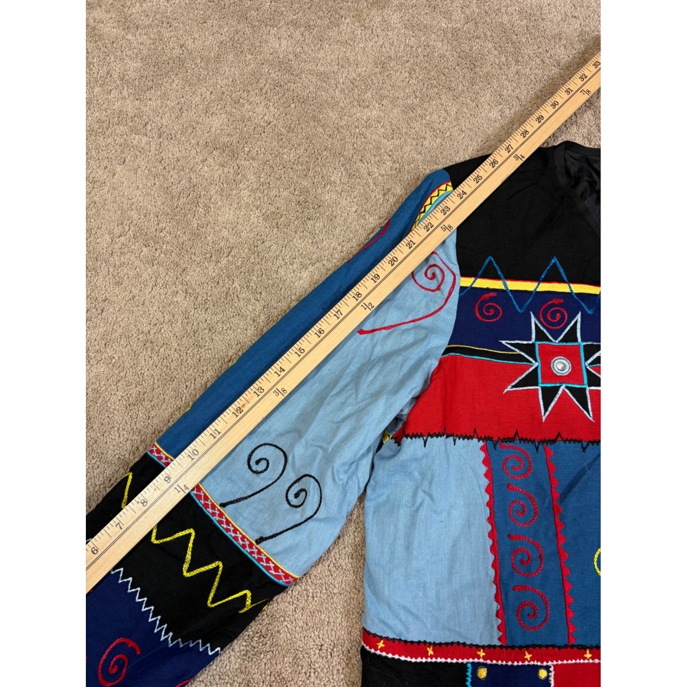Indigo Moon Patchwork Jacket Colorful Embroidered… - image 4